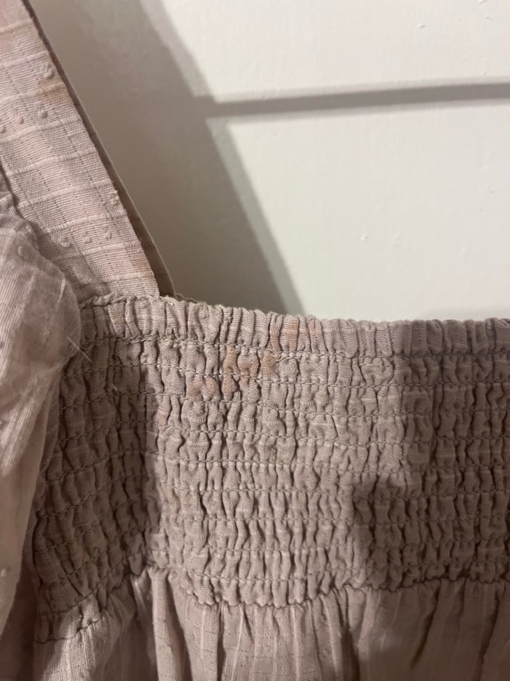 Smocked Square-Neck Puff Sleeve Top - Taupe - Picture 3 of 4